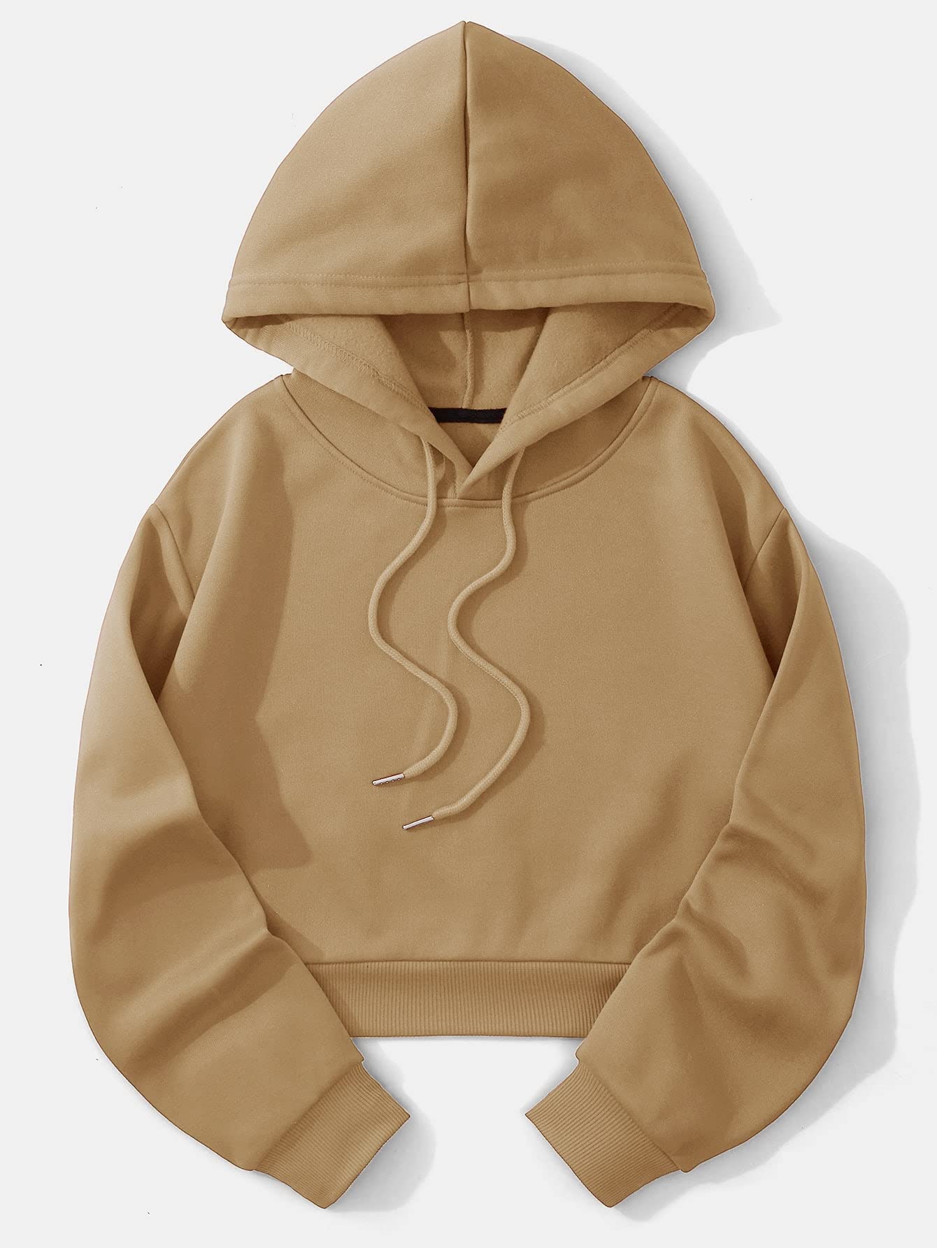SHENHE Women's Cropped Sweatshirt - Long Sleeve Drawstring Pullover Hoodie | Casual Streetwear for Women | Perfect for Gym, Yoga & Everyday Wear