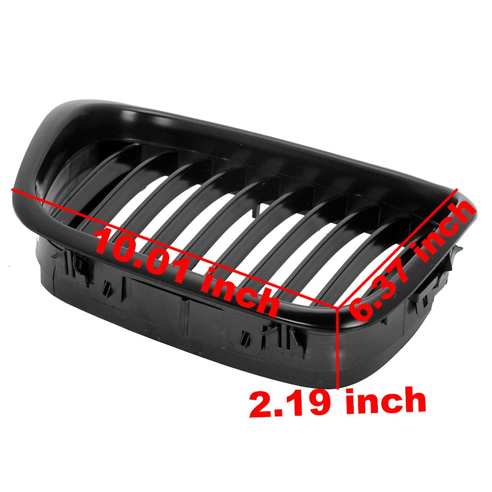 Black Front Hood Kidney Grille with Amber LED Sequential Turn Signal Lights - Compatible with 1997-2003 BMW E39 5 Series | Upgrade Your Car's Style & Safety for Night Driving & Custom Looks