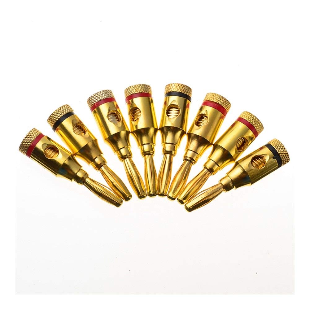 20PCS 4mm 24K Gold Plated Banana Plug Connectors - High Quality Speaker Wire Cable Connectors for Amplifier & Audio Equipment | Perfect for Home Theater, Studio Setup & DIY Audio Projects