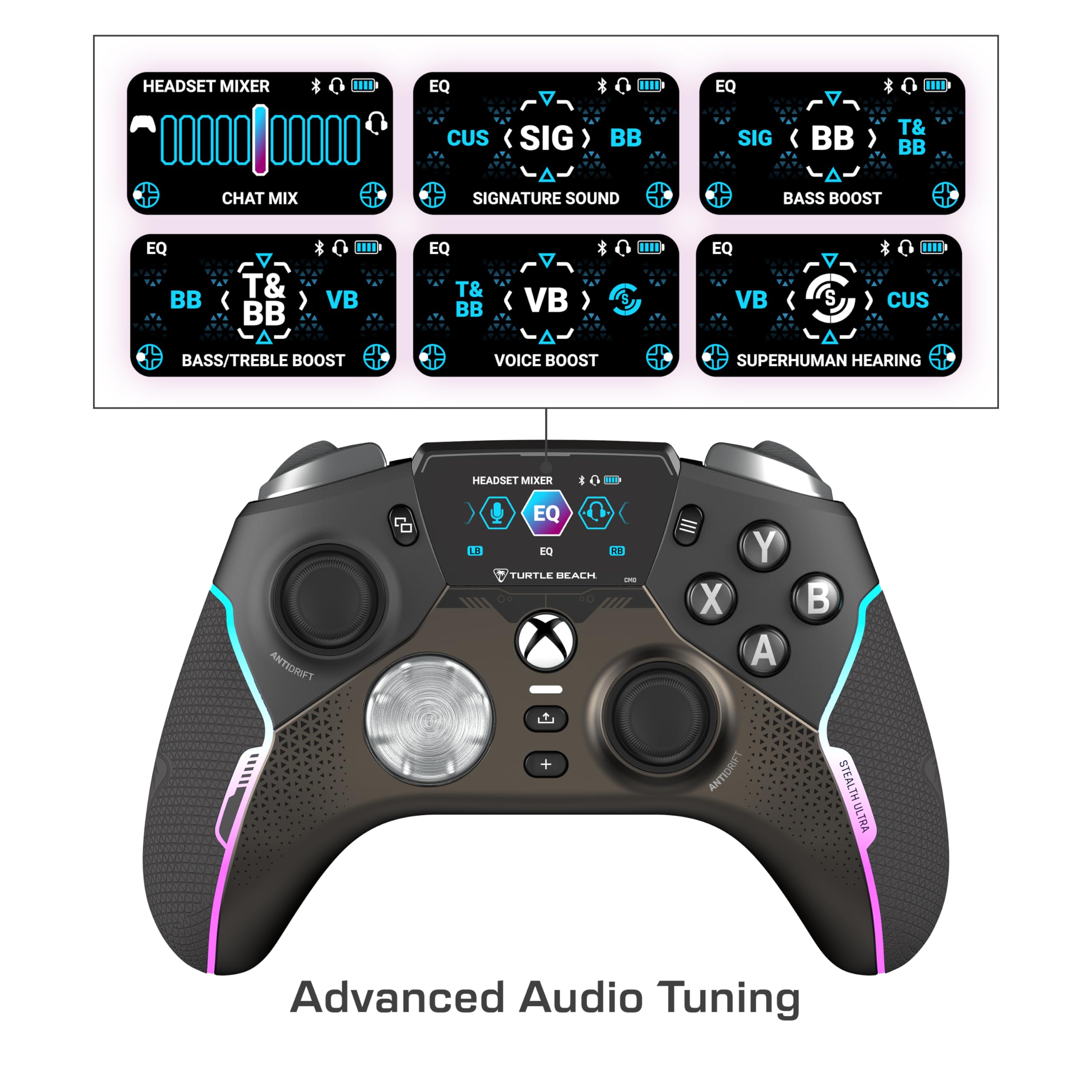 Turtle Beach Stealth Ultra Wireless Gaming Controller for Xbox Series X|S, Xbox One, PC & Android - LED Dashboard, RGB Lighting, 30-Hr Battery, Bluetooth - Perfect for Competitive Gaming & Streaming (Black)