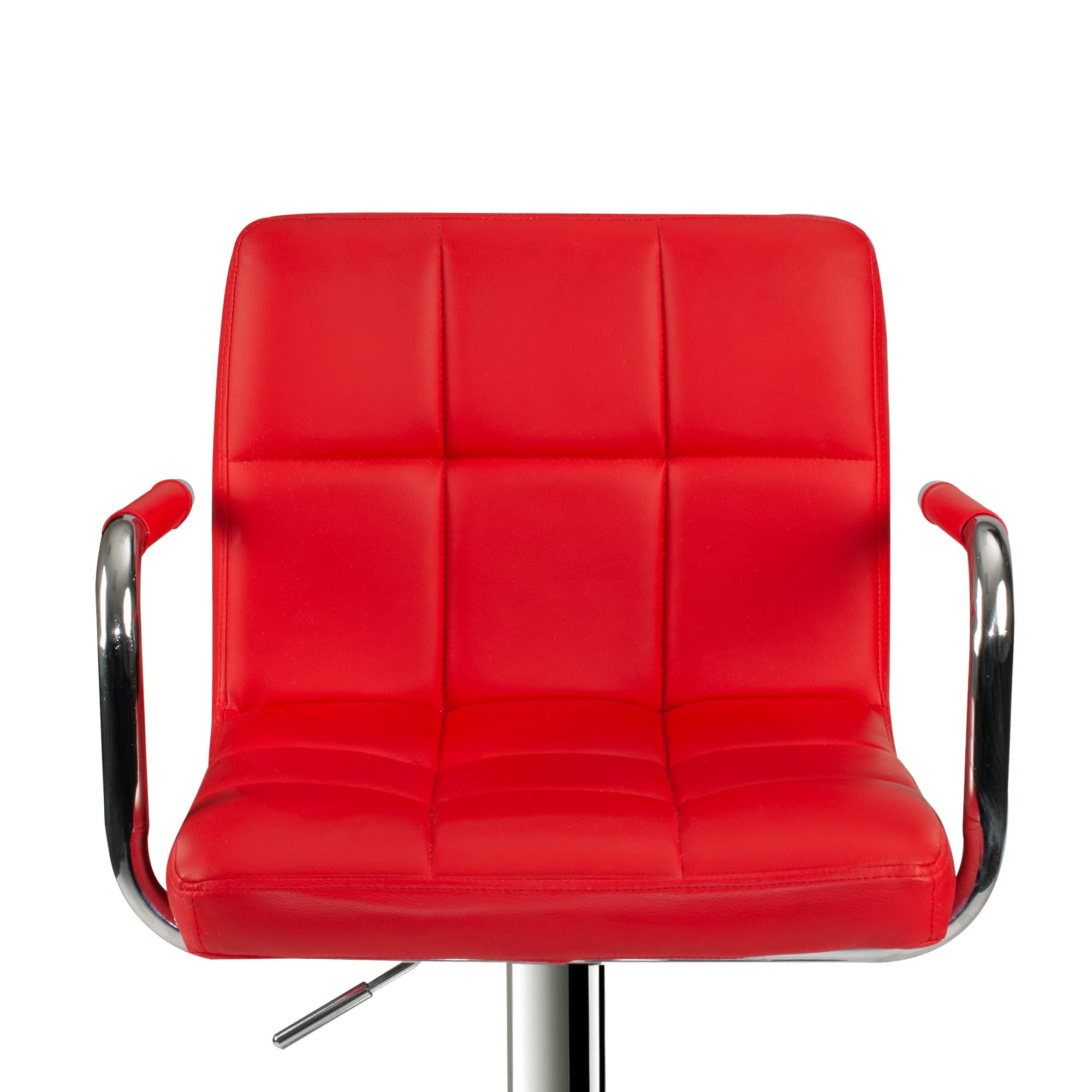 Poundex 2-Piece Red PU Leather Tufted L-Shaped Bar Stool Set - Modern Kitchen Island & Home Bar Counter Stools for Dining & Entertaining