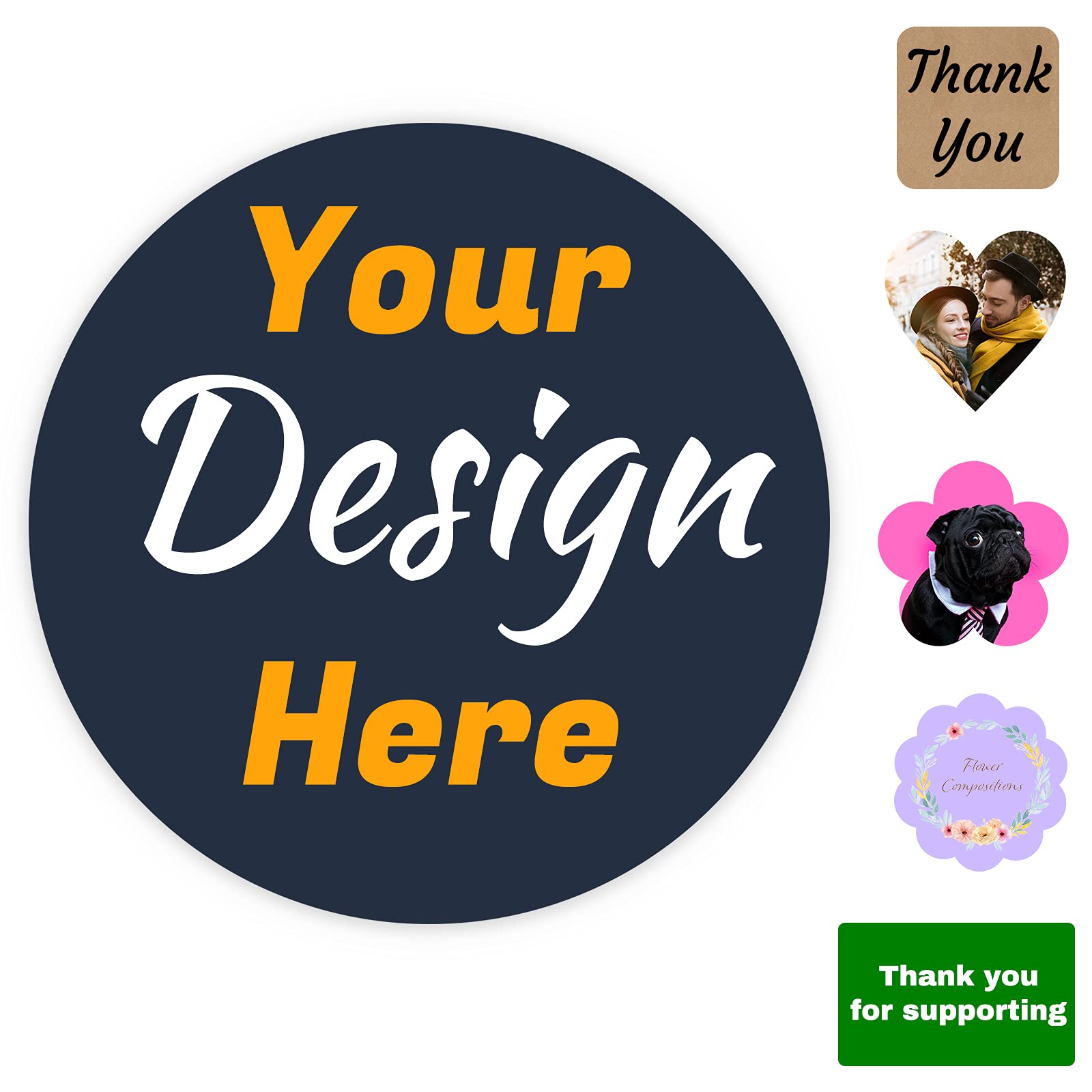 Custom Business Logo Stickers - Personalized Name & Photo Decals - Vinyl Labels for Weddings, Birthdays & Events (2