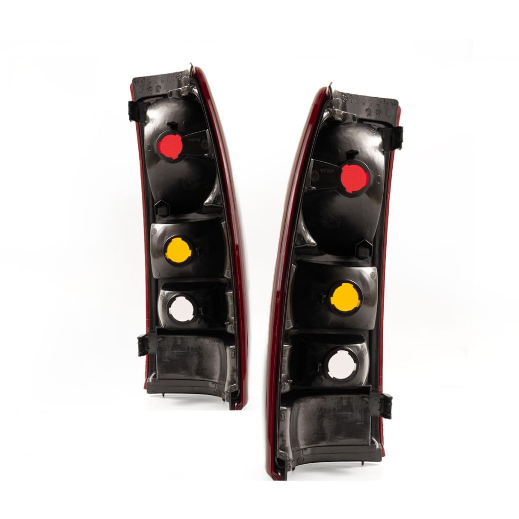 1999-2002 Chevy Silverado 1500 Tail Light Assembly Pair - DOT Certified (GM2800186 & GM2801186) with Bulbs Included - Replaces OEM Part Numbers 19169017 & 19169018 - Perfect for Fleetside Models - Enhances Night Visibility & Safety for Pickup Trucks