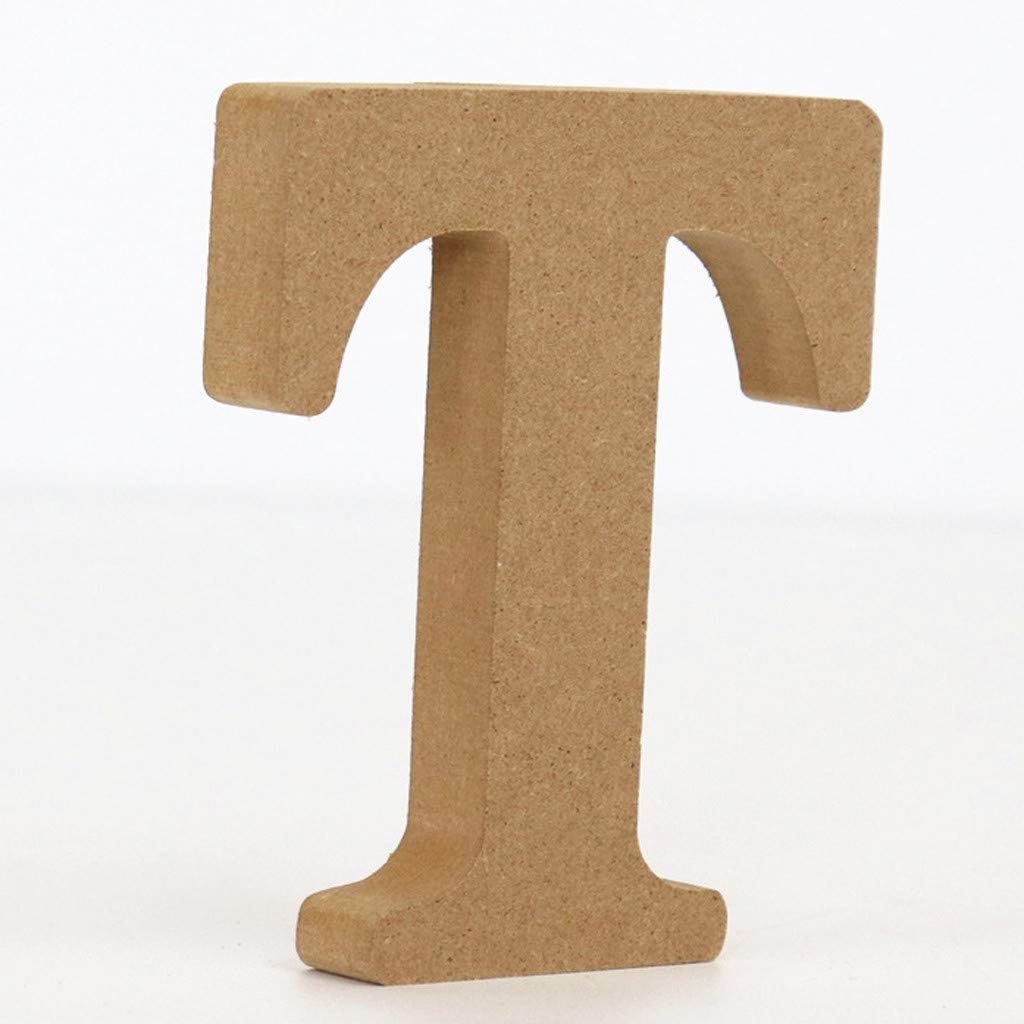 Wooden Alphabet Letters for Home Decor - Wedding & Party Decorations (T, One Size)