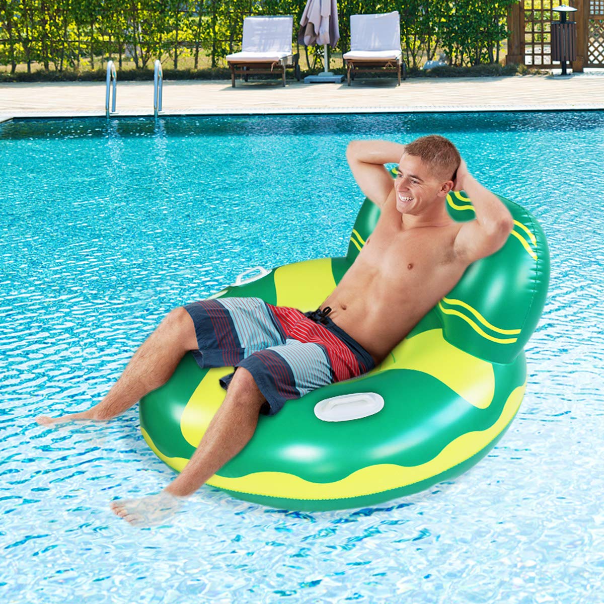 **SUNSHINEMALL Inflatable Pool Floats for Adults & Kids - Comfortable Air Sofa Lounge Chair, Beach Raft, Lake Water Floaties - Perfect for Swimming Pools, Lakes, and Beach Relaxation**