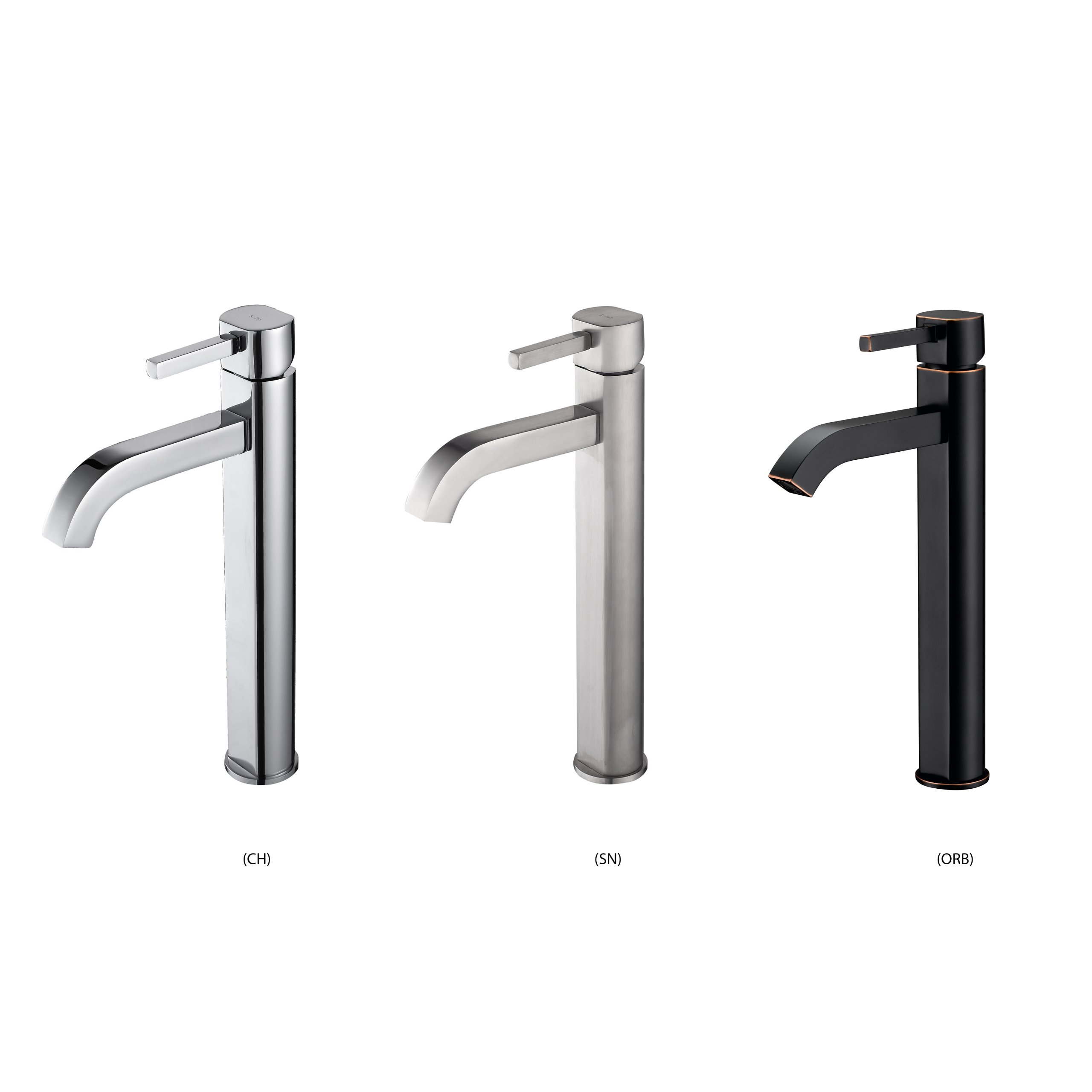 Kraus Nei Glass Vessel Bathroom Sink with Ramus Single Hole Faucet in Satin Nickel Finish - Modern Vanity Sink for Powder Room, Guest Bath or Master Bathroom