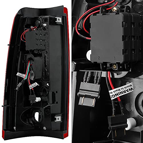 AKKON Red Clear V2 LED Tail Lights Brake Lamps Pair for 2003-2006 Chevy Silverado & 2005-2007 Silverado Hybrid Pickup Truck - Upgrade Your Truck's Style & Safety for Night Driving & Off-Road Adventures