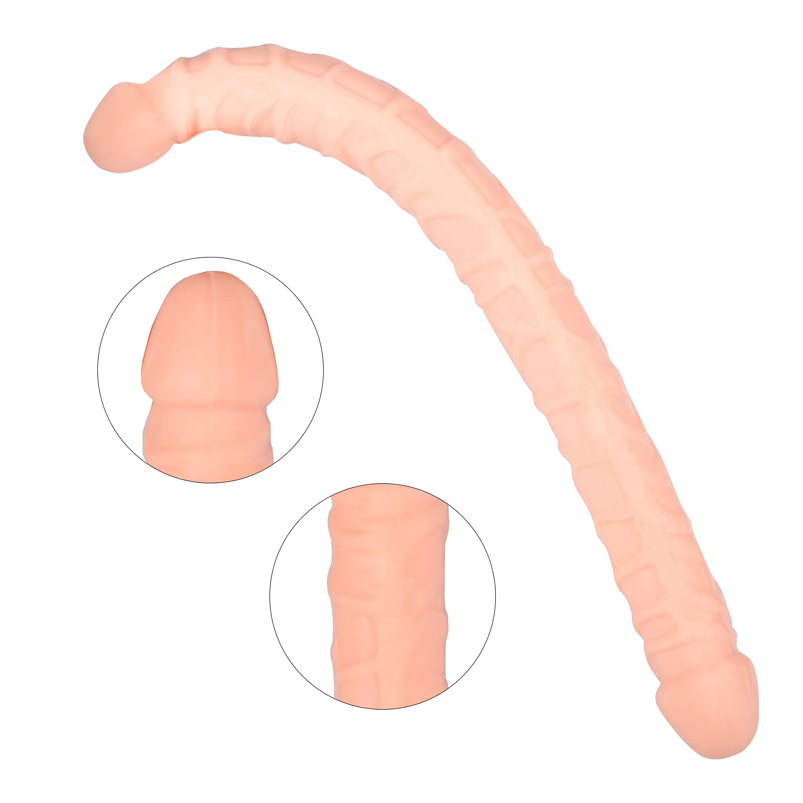 Realistic Double Dong Dildo with Veins - Lifelike Sex Toy for Women, Couples & Solo Play (Beige) | Perfect for Spicing Up Bedroom Fun & BDSM Exploration