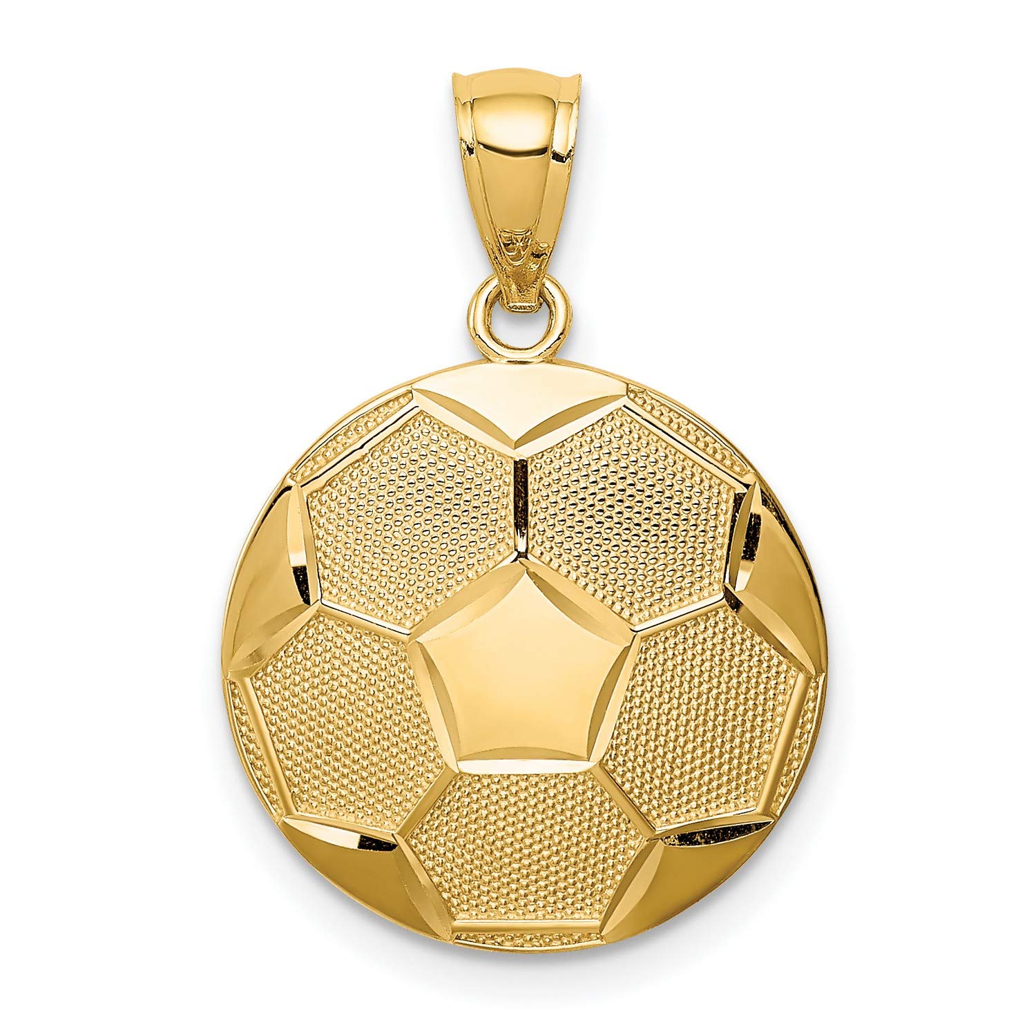 14k Yellow Gold Soccer Ball Pendant Necklace - Elegant Football Jewelry Gift for Players & Fans - Perfect for Games, Gifts & Sports Events