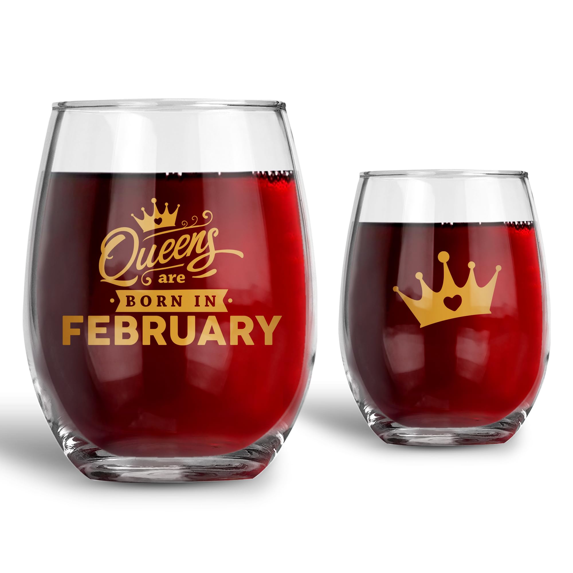February Birthday Gifts for Women - 21oz Stemless Wine Glass for Pisces & Aquarius Zodiac - Perfect for Moms, Best Friends & Sisters | Elegant Wine Tumbler for Birthday Celebrations, Girls Night Out & Home Entertaining