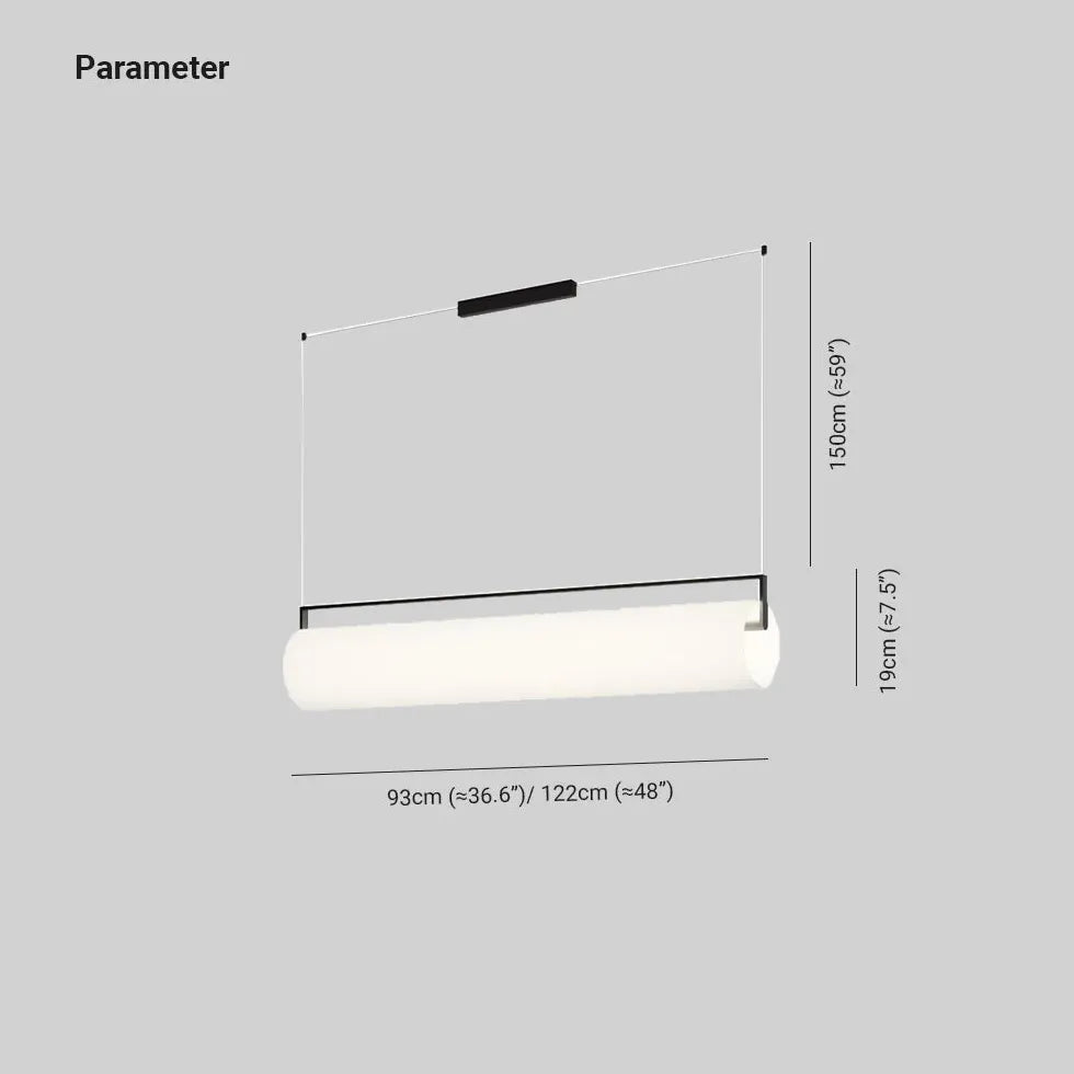 Modern White Rectangular Acrylic Tube Pendant Light - Minimalist Ceiling Fixture for Kitchen Island, Dining Room & Bedroom Lighting