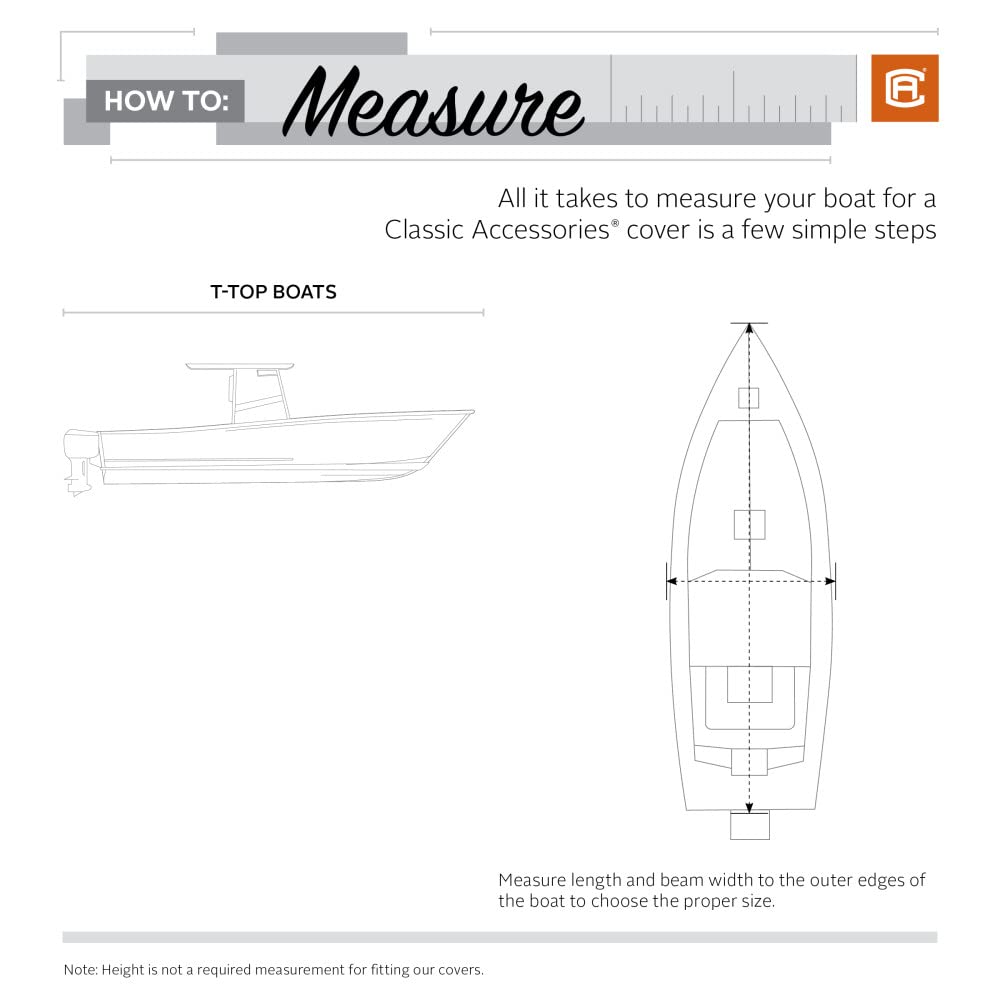 Classic Accessories Stellex T-Top Boat Cover 22'-24' Length, 116