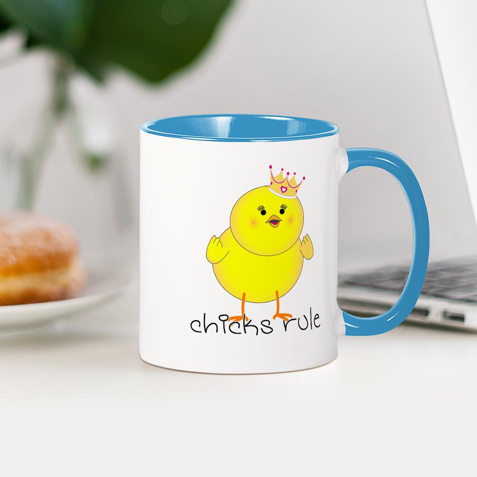 Chicks Rule Ceramic Coffee Mug 11 oz (325 ml) - Funny & Inspirational Gift for Women, Office Use, Home Decor, Tea & Coffee Lovers