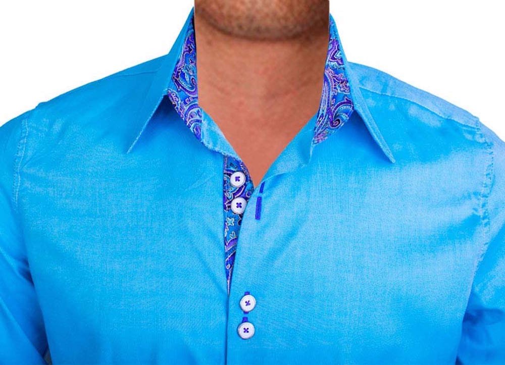 Stylish Light Blue & Purple Designer Dress Shirts | Premium USA-Made Formal Wear | Perfect for Business Meetings & Special Occasions