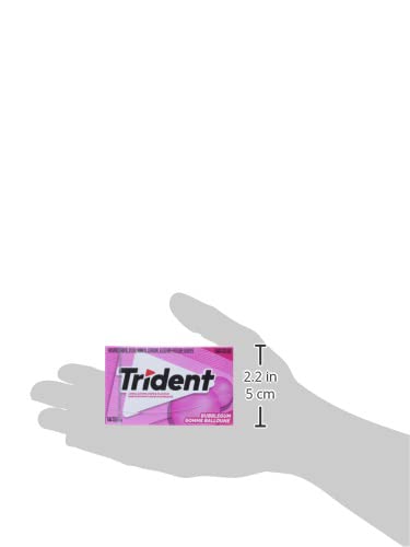 Trident Sugar-Free Bubblegum Slab - Long-Lasting Chewing Gum for Fresh Breath, Perfect for Workouts, Travel & Office Use