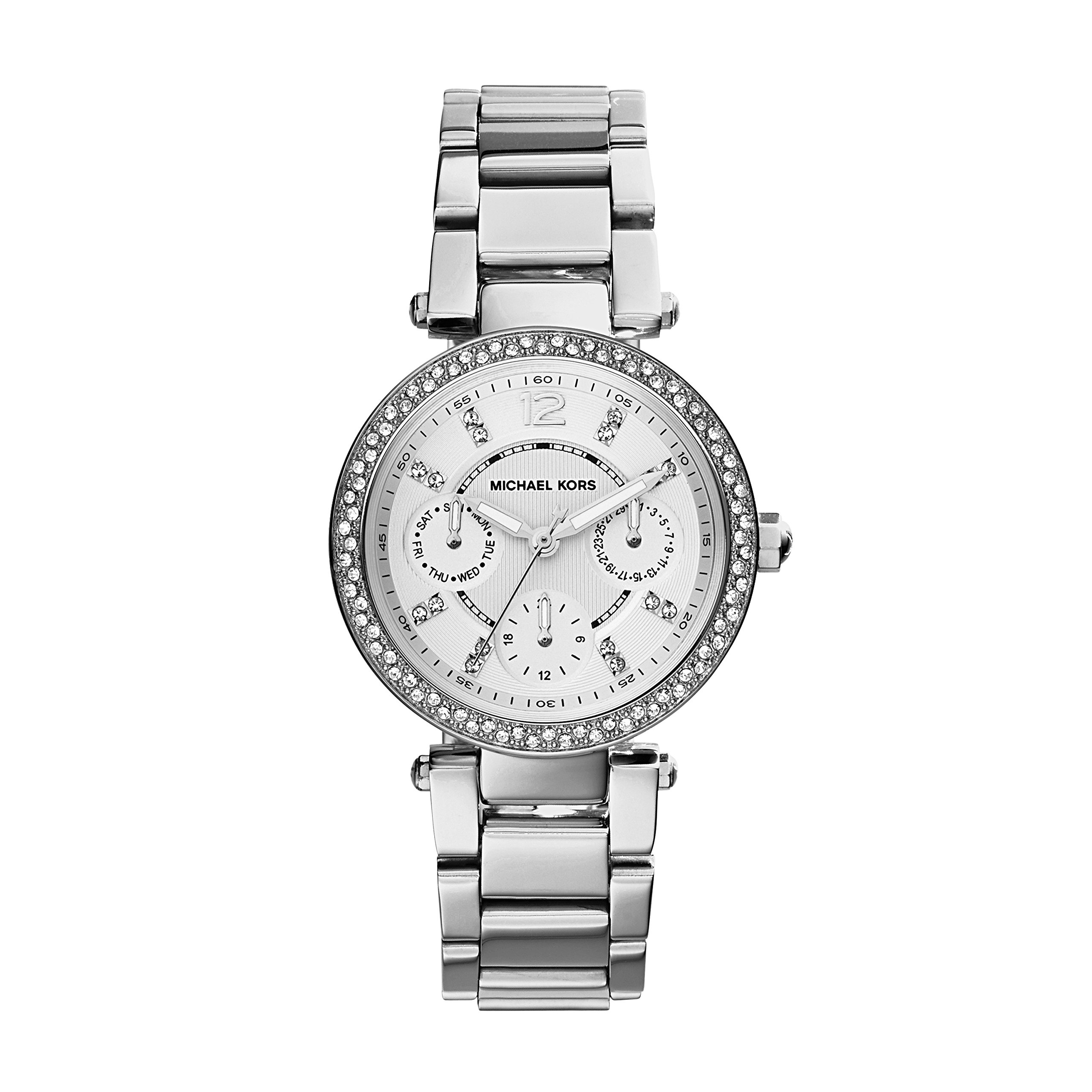 Michael Kors Mini Parker Stainless Steel Watch for Women - Water Resistant, Multifunction, Fashion Accessory - Perfect for Work, Party & Everyday Wear