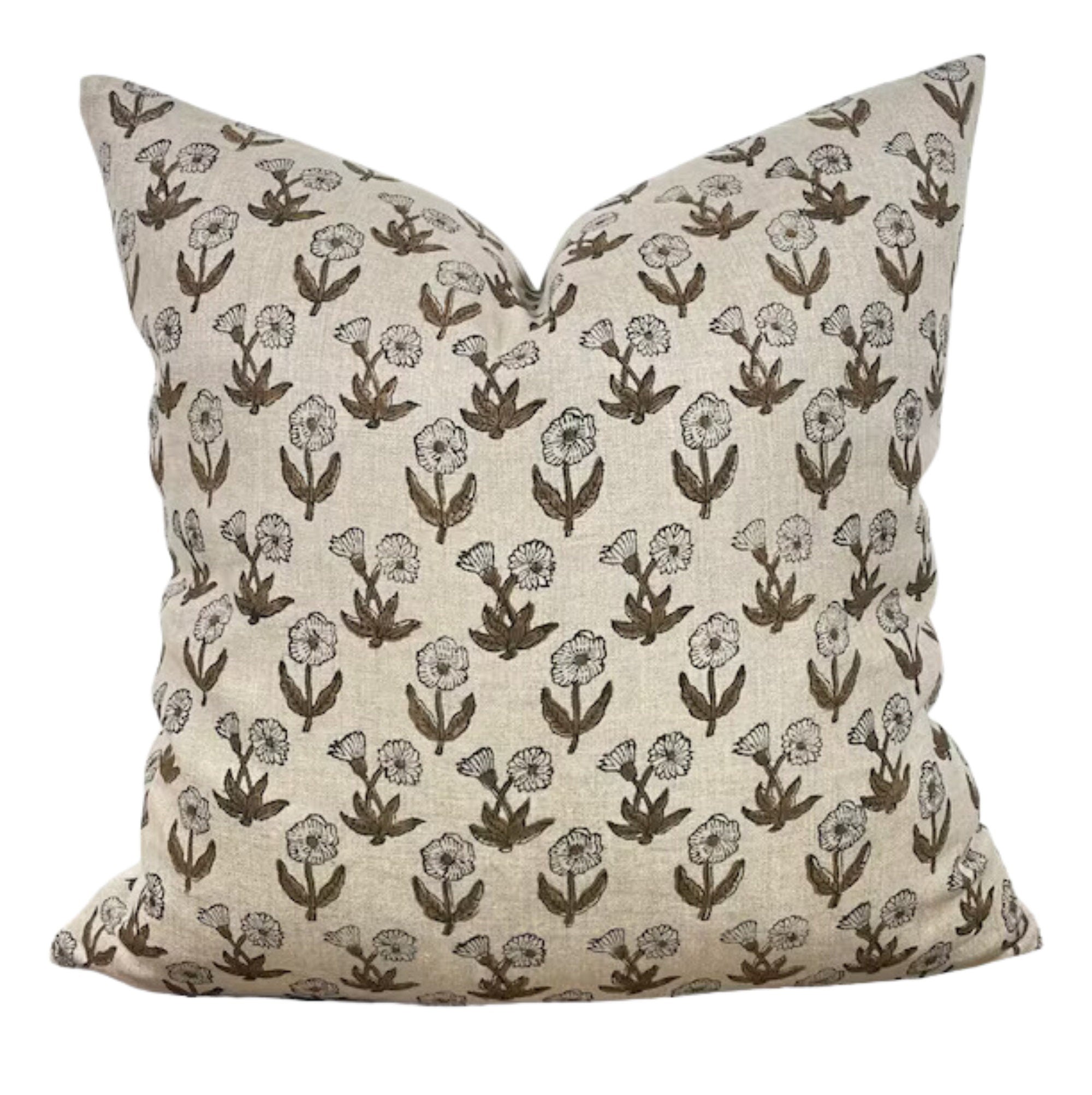 Stylish Yucaipa Floral Pillow Cover - Decorative Square Cushion Case for Sofa, Bedroom & Living Room - Home Decor Accent