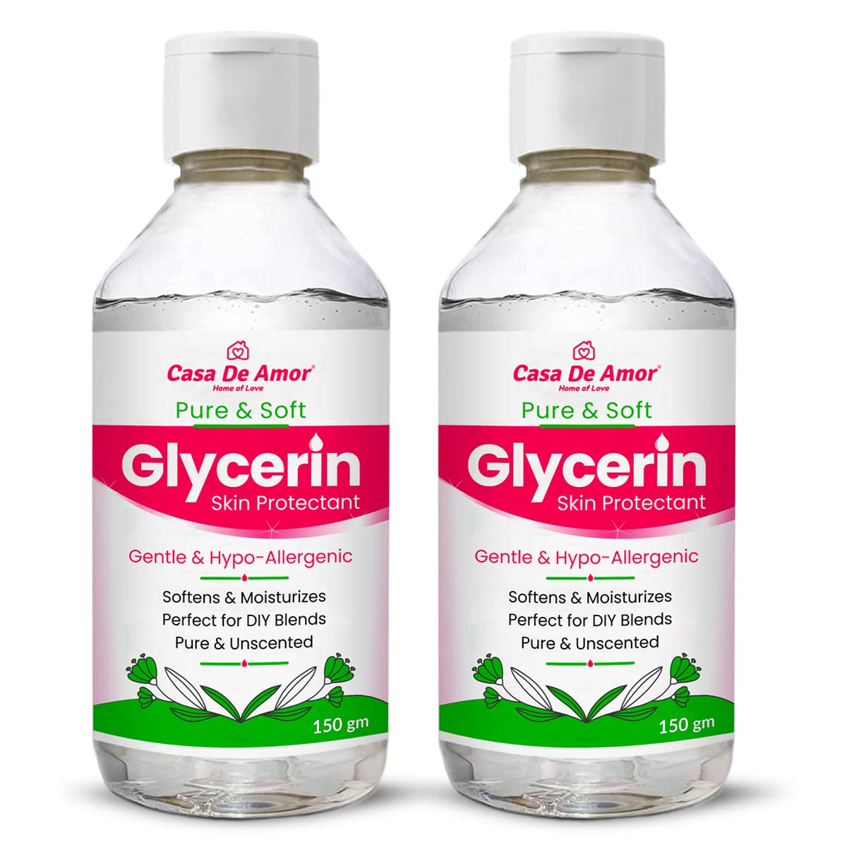 Pure Glycerin Liquid for Skin Care - 300ml Moisturizing & Softening Solution - Hydrates Dry Skin, Face & Body - Ideal for DIY Beauty, Soap Making & Hair Care