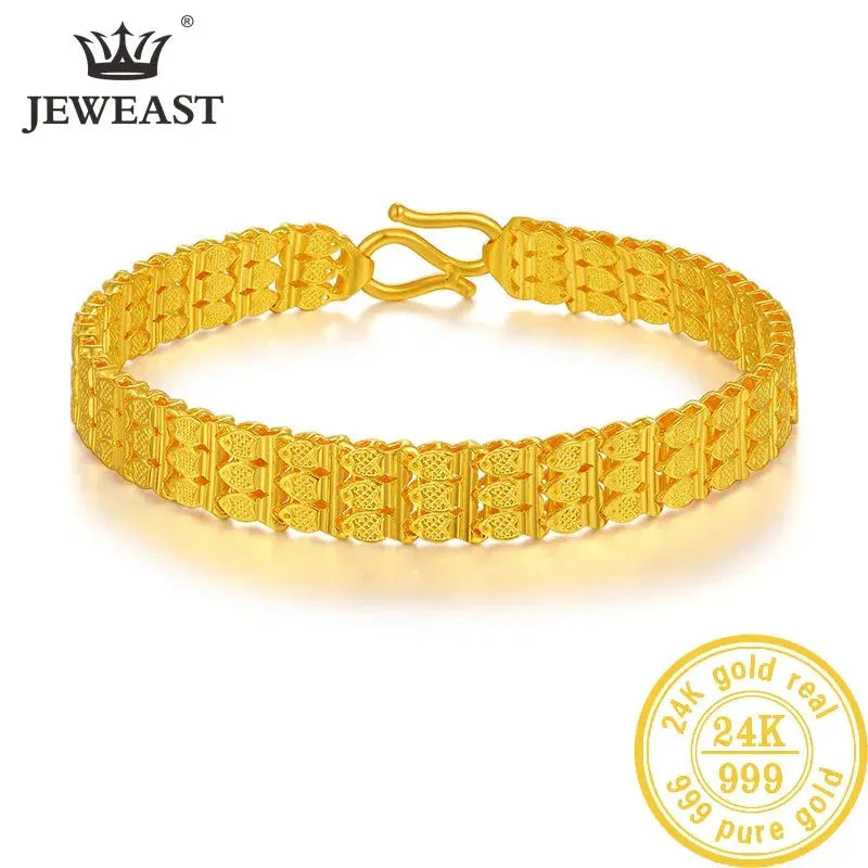 24K Pure Gold Bracelet - 999 Solid Real Gold Bangle for Women, Elegant & Classic Jewelry Gift for Anniversary, Valentine's Day | Trendy & Romantic Fashion Accessory for Parties, Weddings & Special Occasions
