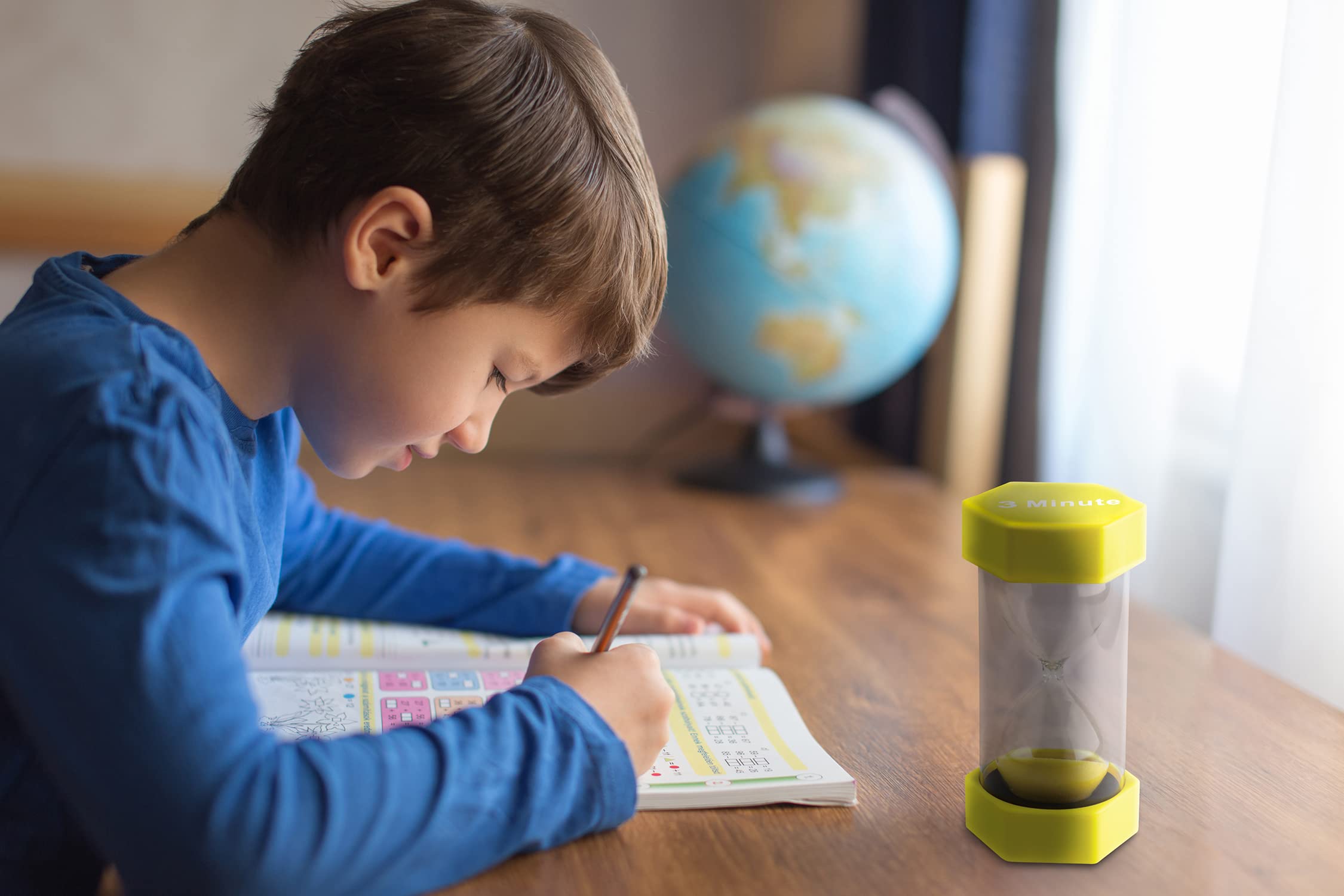 Teacher Created Resources Large 3 Minute Yellow Sand Timer (20659) - Perfect for Classroom Activities, Games & Time Management