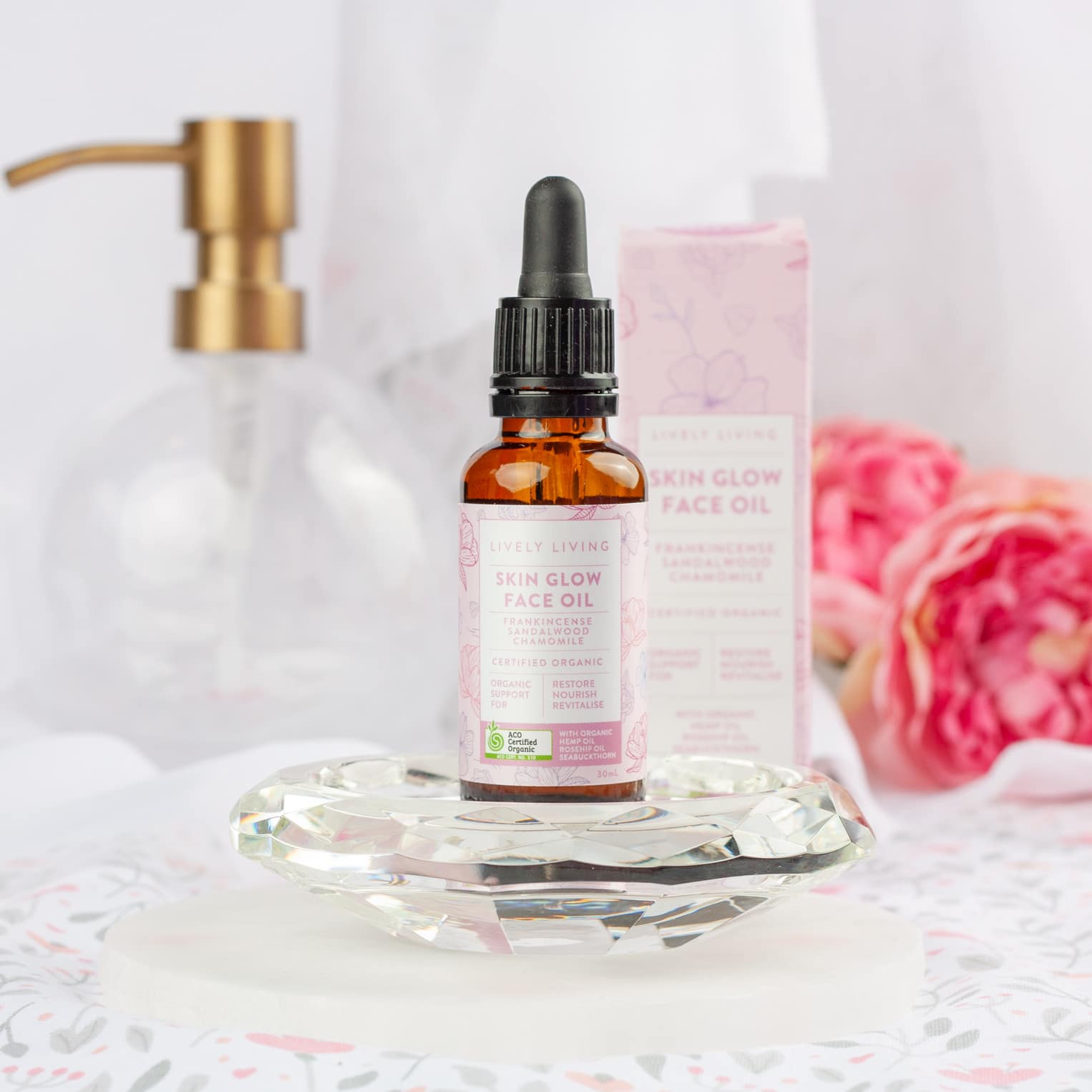 Organic Face Oil for Glowing Skin - Hydrating & Nourishing Facial Treatment for Dry & Sensitive Skin | Perfect for Nighttime Routine & Daily Skincare