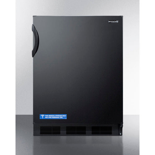 Accucold 24-Inch Wide Built-In All Refrigerator with Automatic Defrost - Black Exterior (FF6BKBI) - Perfect for Home Kitchen, Restaurant, or Commercial Use