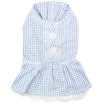 Gingham Countryside Lace Dress Blue