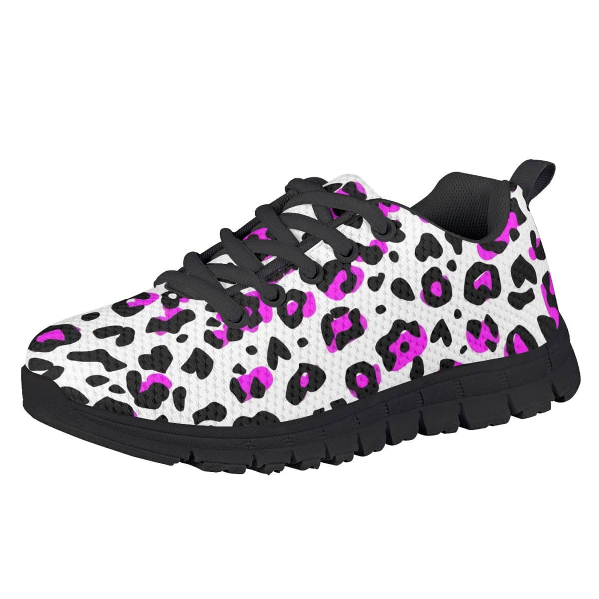 Leopard Print Running Shoes for Girls - Lightweight Comfortable Kids Sneakers for Walking, Tennis & Play - Animal Skin Design - Perfect Gift for Active Girls (Ideal for School, Sports & Outdoor Activities)