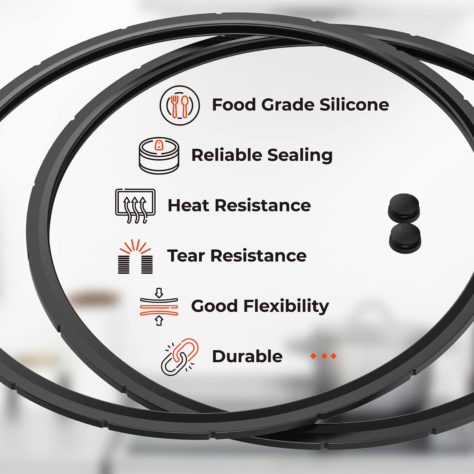 Presto Pressure Canner Sealing Ring & Overpressure Plug Replacement - Compatible with 0128206, 0128202, 0128203, 0128204, 0128303, 0126306 Models - Fits 6 & 8 Quart Pressure Cookers - 2 Pack - Perfect for Home Canning and Food Preservation