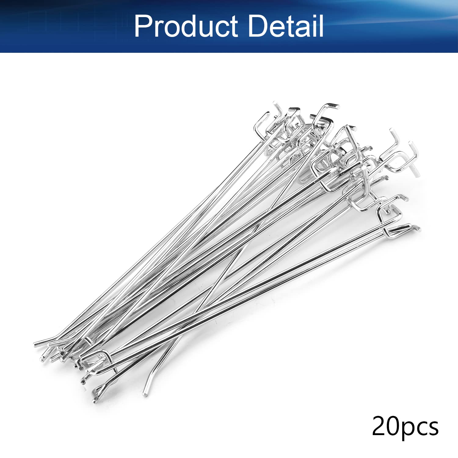 Yinpecly 20 Pack 10-Inch Iron Pegboard Hooks - Heavy Duty Pegboard Hooks for 1/8