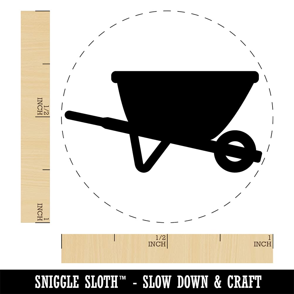 Self-Inking Rubber Stamp - 1 Inch Medium Black Ink for Gardening Wheelbarrow Design | Perfect for Crafting, Planners, DIY Projects & Scrapbooking | Garden-Themed Stamping Tool