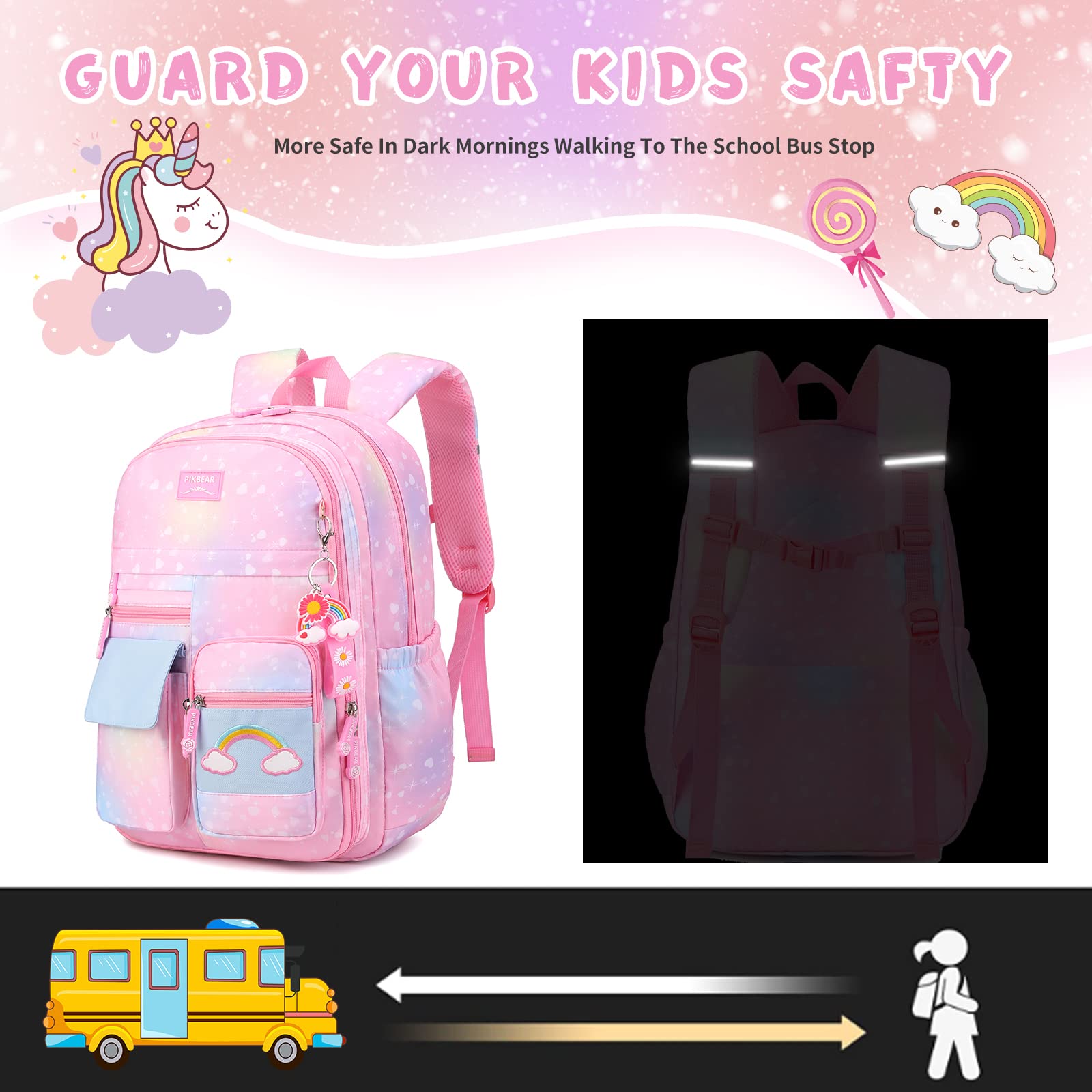 **Cute Galaxy Pink Backpack Set for Girls - 18 Inch School Bag with Lunch Box & Pencil Case - Perfect for Elementary, Middle & High School Students - Ideal for Daily School Use, Travel & Outdoor Activities**
