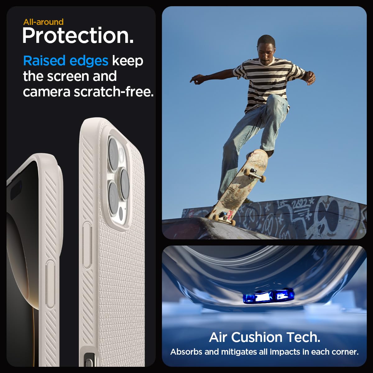 Spigen Liquid Air Armor Case for iPhone 16 Pro Max (2024) - Slim Protective Cover with Military-Grade Protection | Perfect for Everyday Use, Travel & Outdoor Activities | Compatible with Apple iPhone 16 Pro Max in Natural Titanium