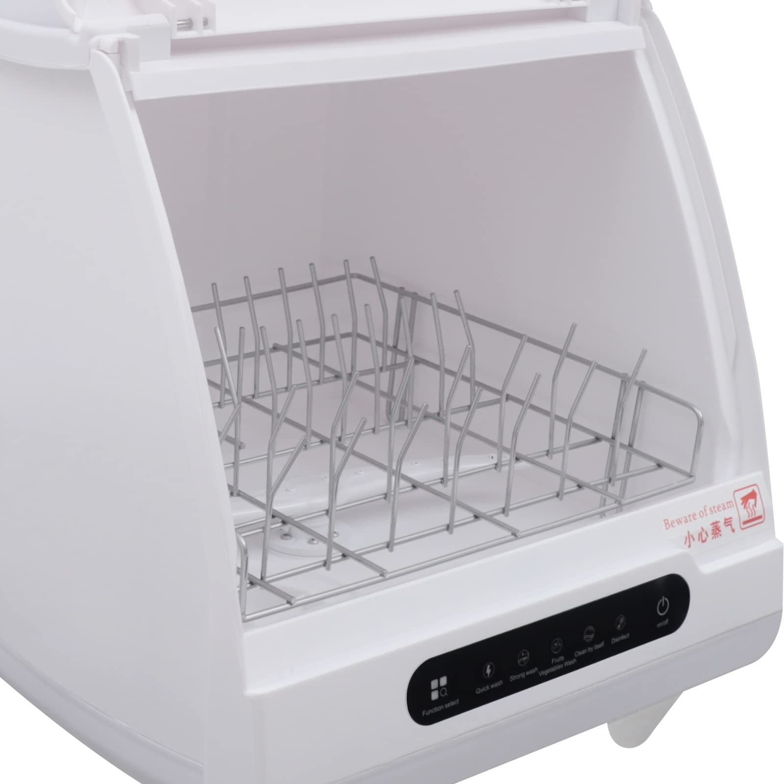 Portable Countertop Dishwasher - 5 Washing Programs with Air-Dry Function, Compact Mini Dishwasher for Apartments, RVs, Dorms & Small Kitchens (White) - Perfect for Studio Living, Camping & Space-Saving Solutions