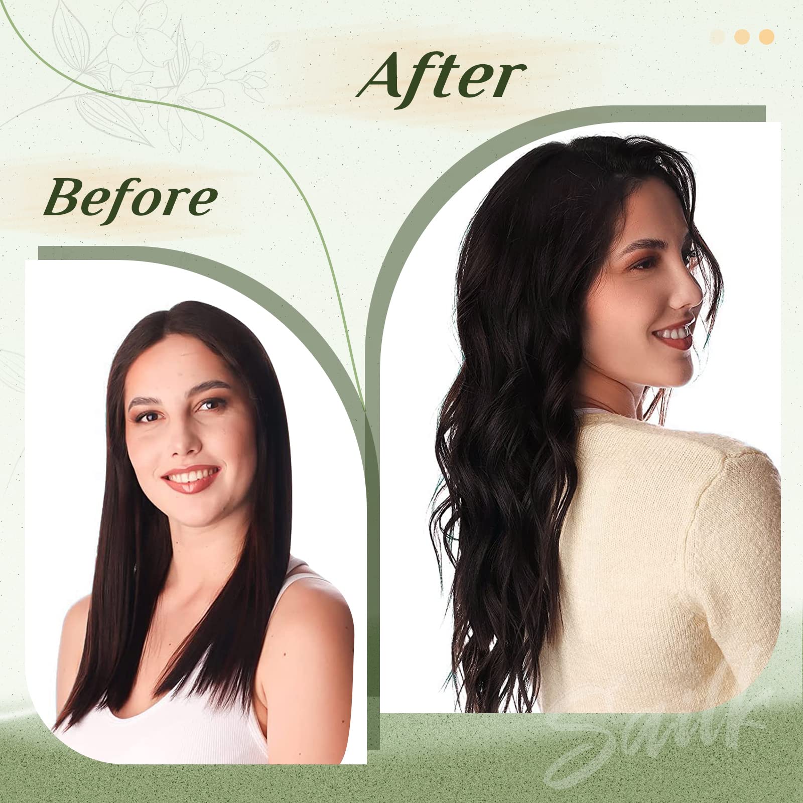 14-Inch 70g Straight Human Hair Extensions with Invisible Wire - Natural Black Fish Line Hair Extensions for Seamless Blending & Styling | Perfect for Parties, Weddings & Everyday Wear
