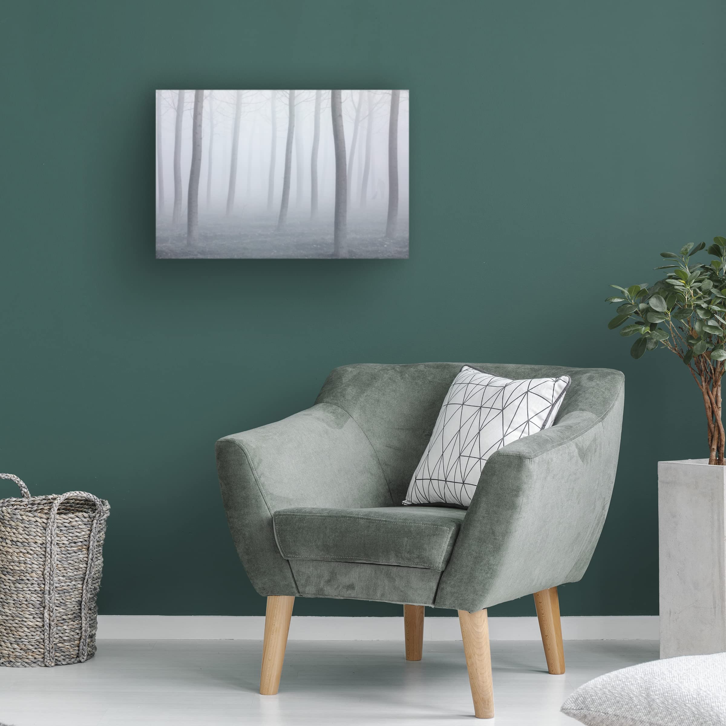 Fiorenzo Carozzi 'Into The Fog' Canvas Wall Art Print - Modern Landscape Painting for Living Room, Bedroom & Office Decor
