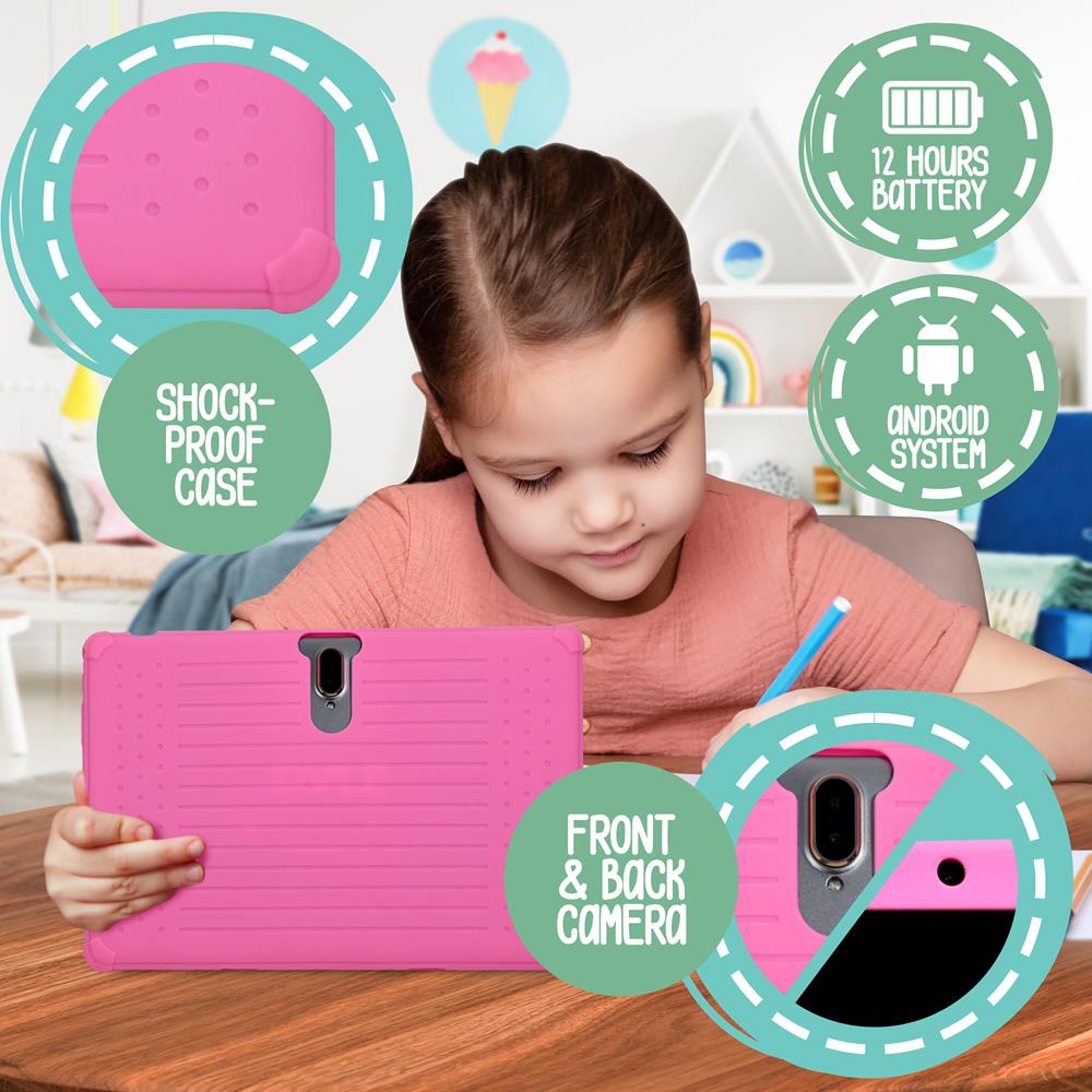 10.1 Inch Full HD Kids Tablet - Educational & Entertainment Device for Children - Perfect for Learning, Games & Videos at Home or Travel