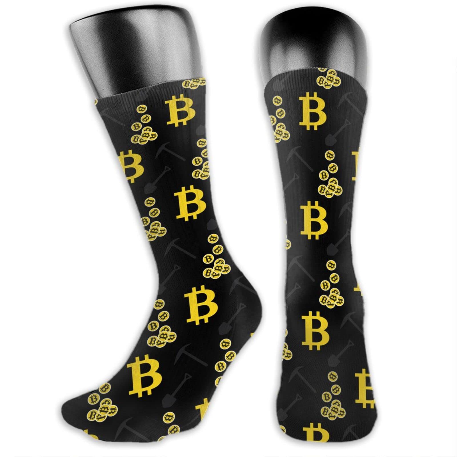 Bitcoin Crypto Socks for Men & Women - Breathable Non-Slip Quick-Dry Crew Socks (White, One Size) - Perfect for Trading, Gifts & Crypto Enthusiasts