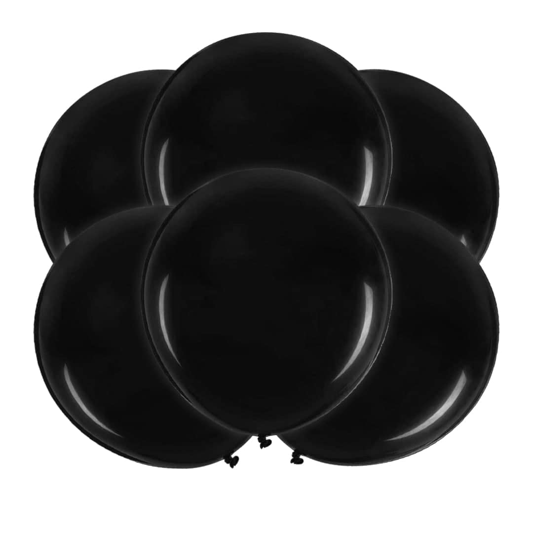 6PCS 18 Inch Black Balloons for Birthday Party Decorations - Happy Birthday Balloons for Adults, Black Party Supplies - Perfect for Black Themed Parties, Halloween Decorations & Anniversary Celebrations