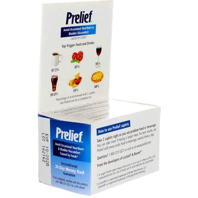 Prelief Dietary Supplement for Heartburn & Acid Indigestion Relief - 120 Caplets (Pack of 6) | Fast-Acting Antacid for GERD & Upset Stomach | Home, Travel & Work Use
