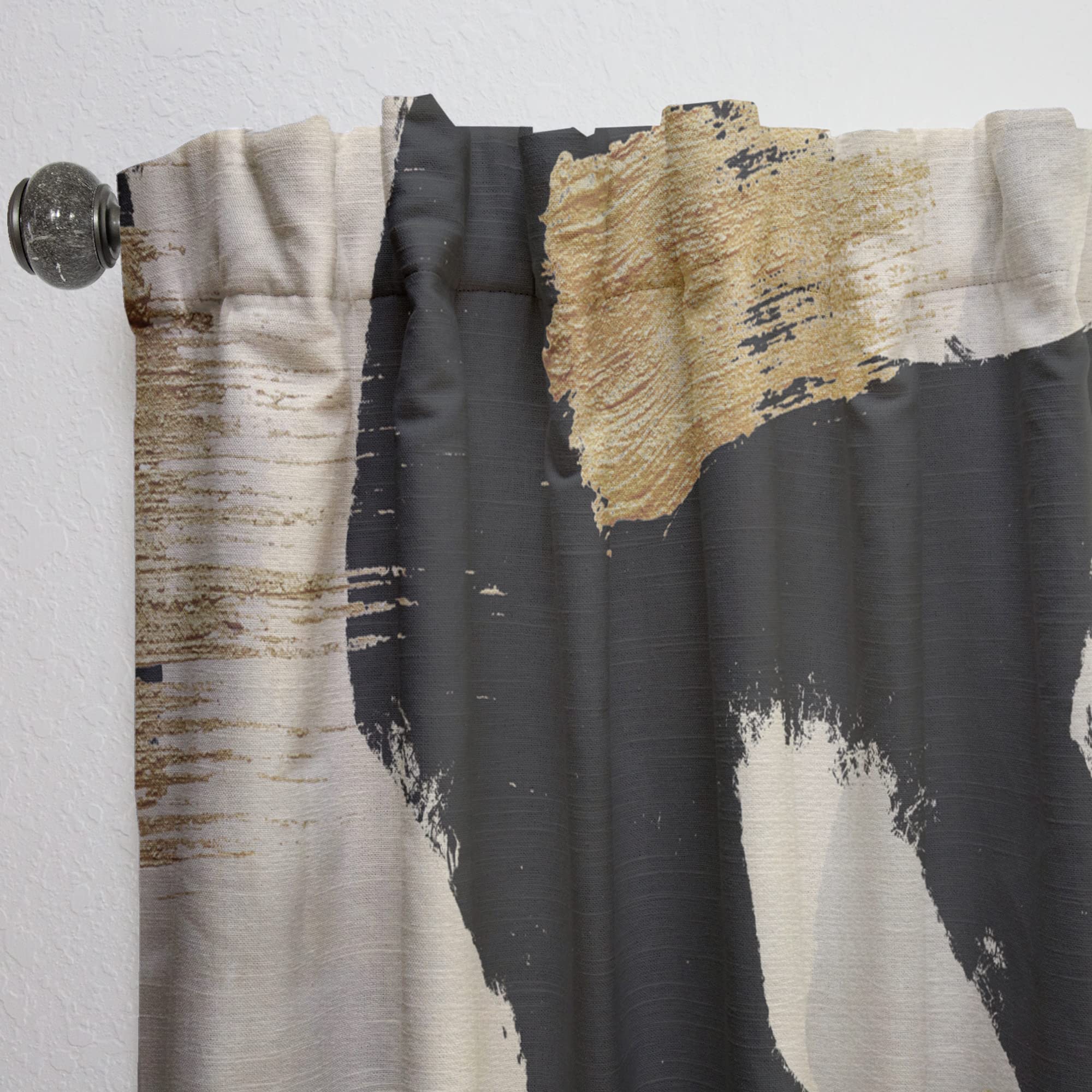 DesignQ 'Glam Collage II' Thermal Insulated Curtains - 52x90 Single Panel for Bedroom & Living Room - Blackout Drapes for Home Decor & Privacy
