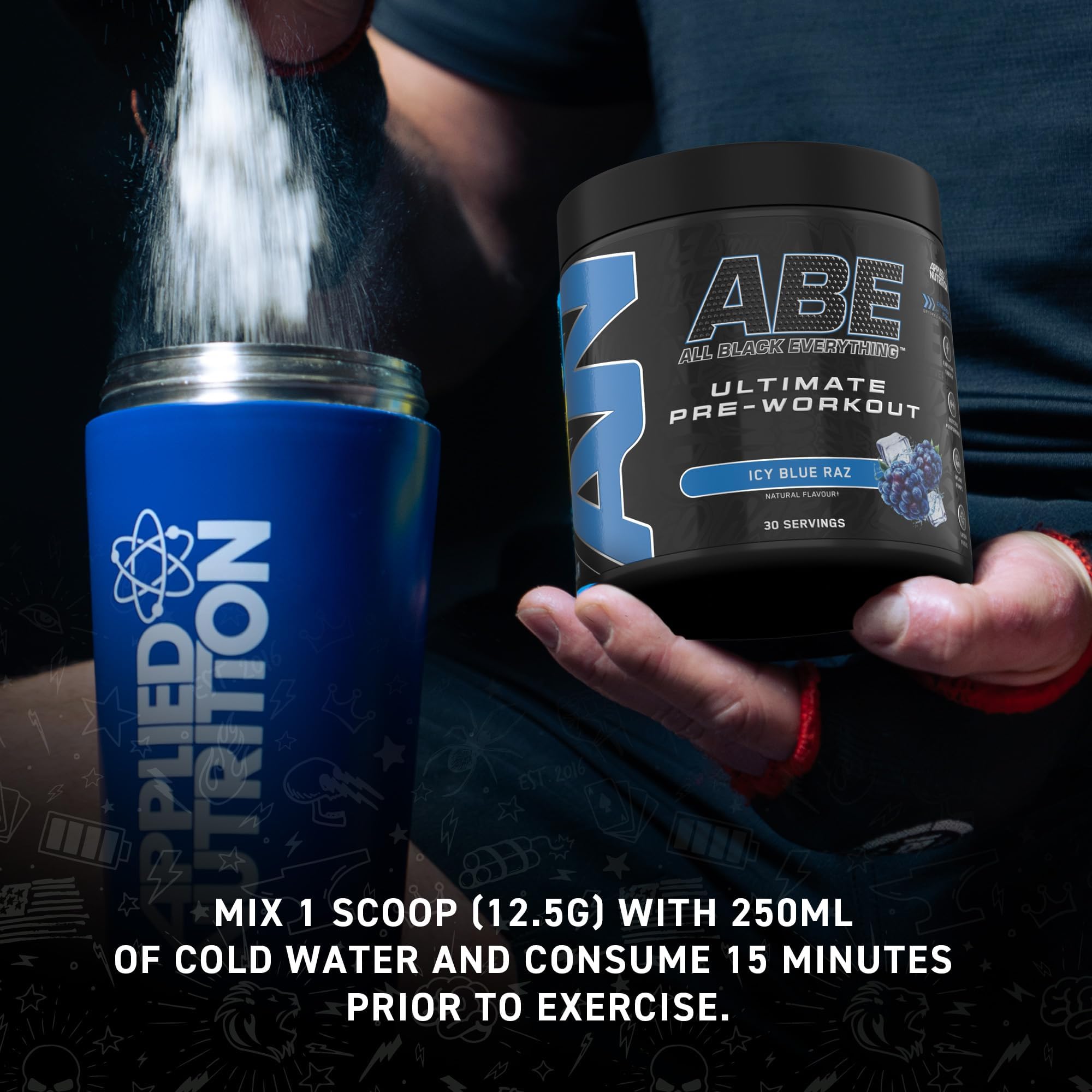 Applied Nutrition ABE All Black Everything Pre-Workout Powder 375g - Boost Energy & Focus for Intense Gym Sessions