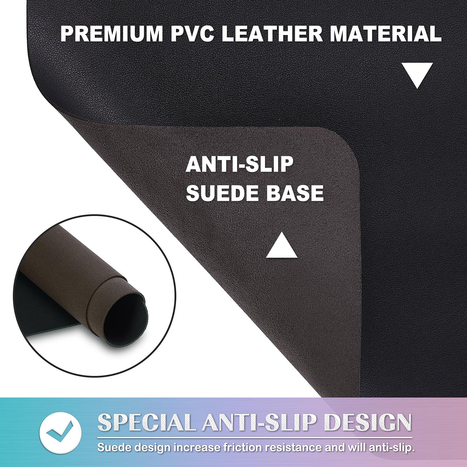 Premium Non-Slip Leather Desk Mat - 31.5x15.7