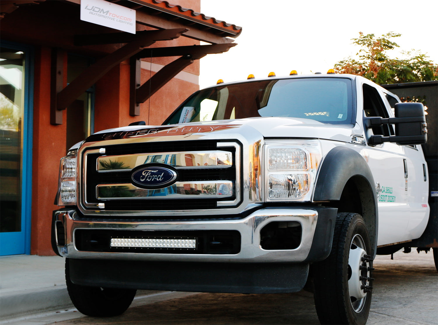 144W 25 LED Light Bar with Lower Bumper Brackets & Wiring Harness for 2011-2016 Ford F250 F350 Super Duty - Off-Road, Fog Lights, Night Driving, Truck Accessories
