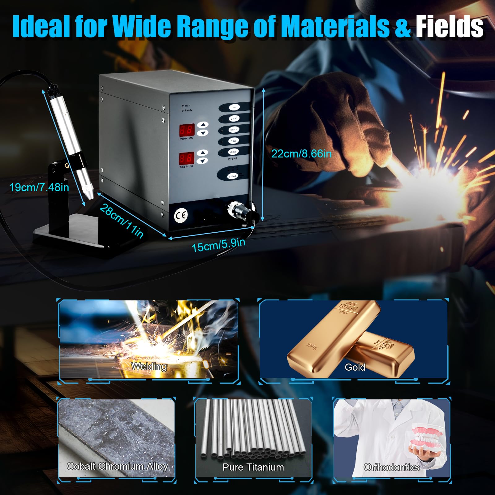 Professional 110V Automatic Jewelry Spot Welder Machine - Argon Arc Welding Kit for Permanent Jewelry Repair, Gold & Silver Welding | Ideal for Jewelry Making, Repair Shops & Hardware Workpiece Welding