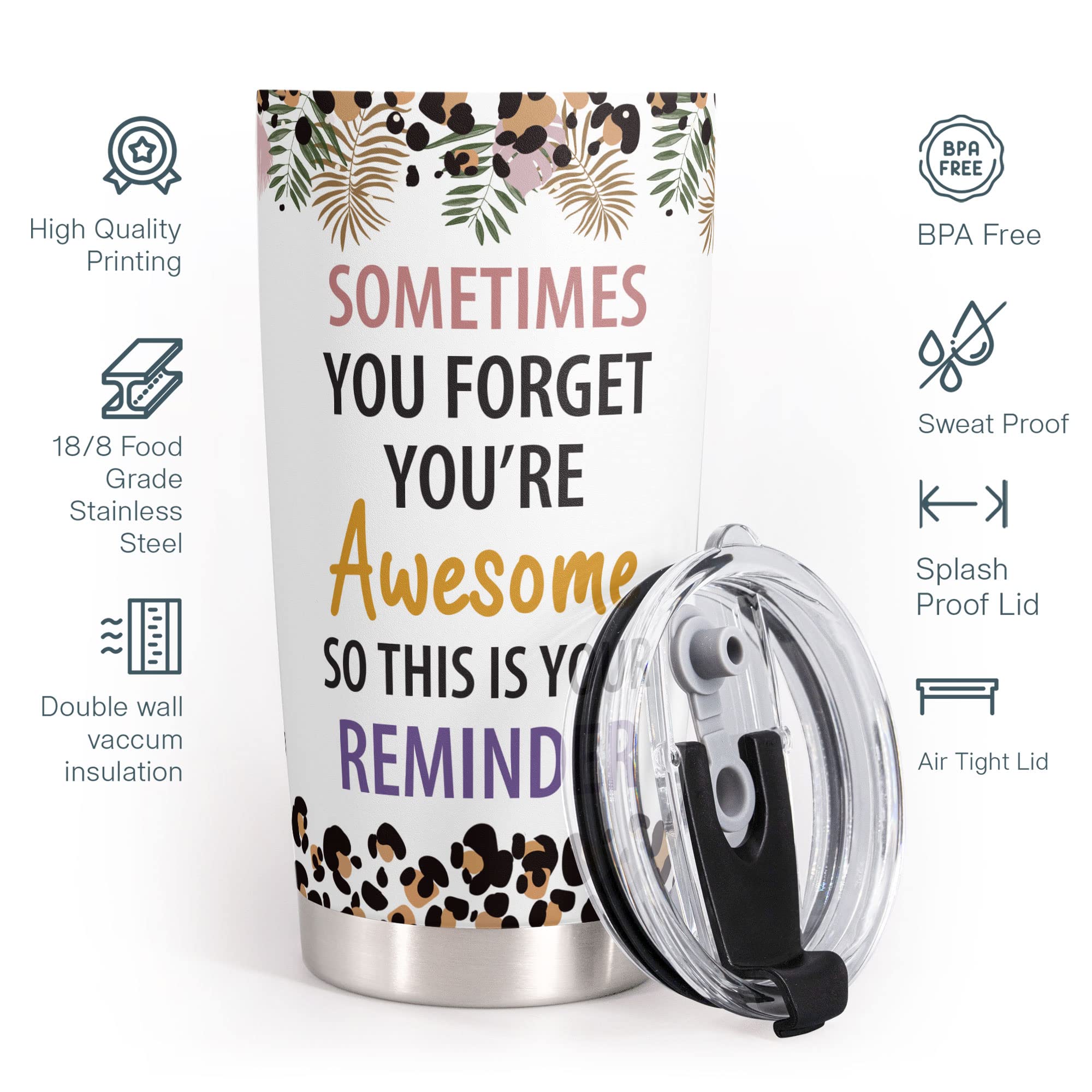 20oz Stainless Steel Tumbler - Inspirational Christmas & Birthday Gift for Women, Mom, Wife, Best Friend, Coworker | Motivational Thank You Present | Perfect for Office, Home, Travel & Daily Hydration