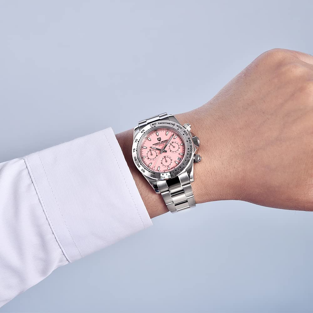 Pagani Design Classic Men's Luxury Chronograph Watch - Japanese VK63 Quartz Movement, 100m Waterproof Stainless Steel Business Watch for Office, Formal Events & Daily Wear