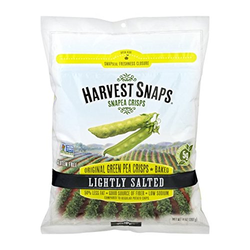 Harvest Snaps Lightly Salted Green Pea Snack Crisps - Crunchy Baked Veggie Chips with Plant Protein & Fiber, 14oz - Healthy On-The-Go Snacks for Work, School & Road Trips