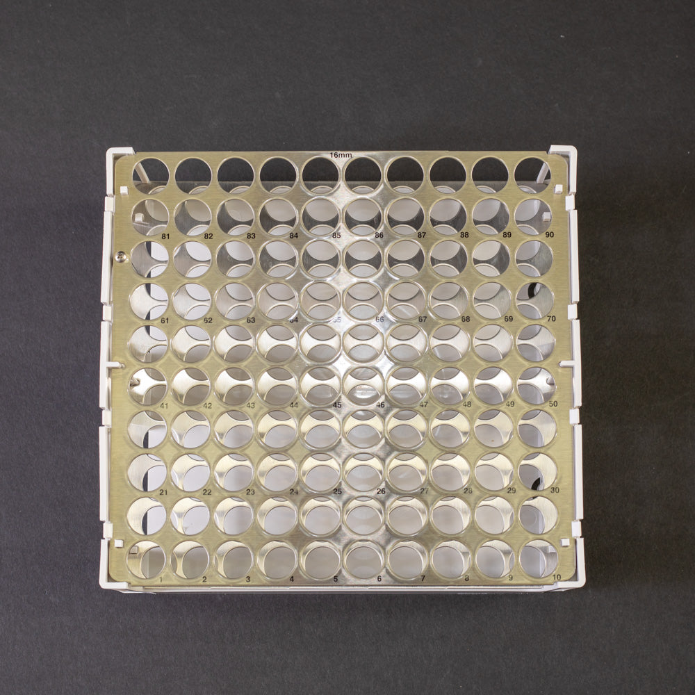 Foxy® R1 & R2 Tube Racks for 16mm Diameter Laboratory Tubes (Pack of 100) - Perfect for Lab Organization, Sample Storage & Scientific Experiments