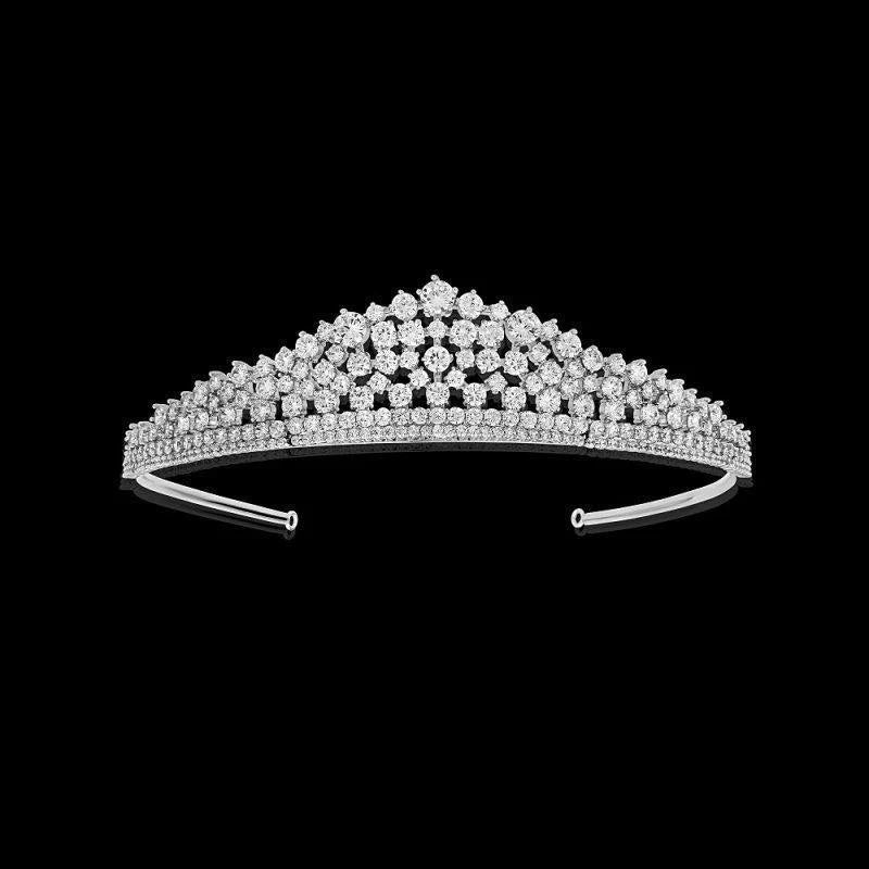 Elegant Silver Crystal Bridal Tiara for Wedding - Sparkling Hair Accessory for Bride, Bridesmaids & Prom | Perfect for Weddings, Pageants & Special Occasions